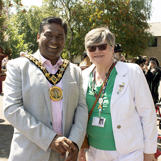 Mayor Ali Ahmed and Janet Emsley